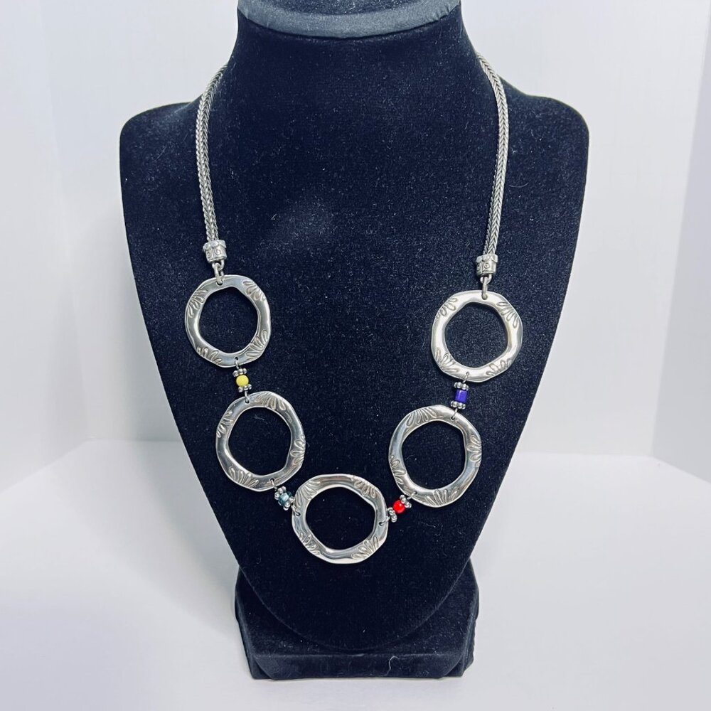 Brighton Chunky Silver-Tone Wheat Chain Statement Necklace (6023)
